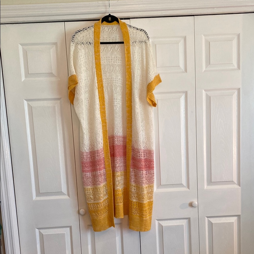 Multicolor Open-Front Cardigan